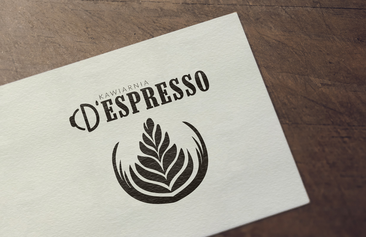 Projekt logo kawiarni D'Espresso z Elbląga